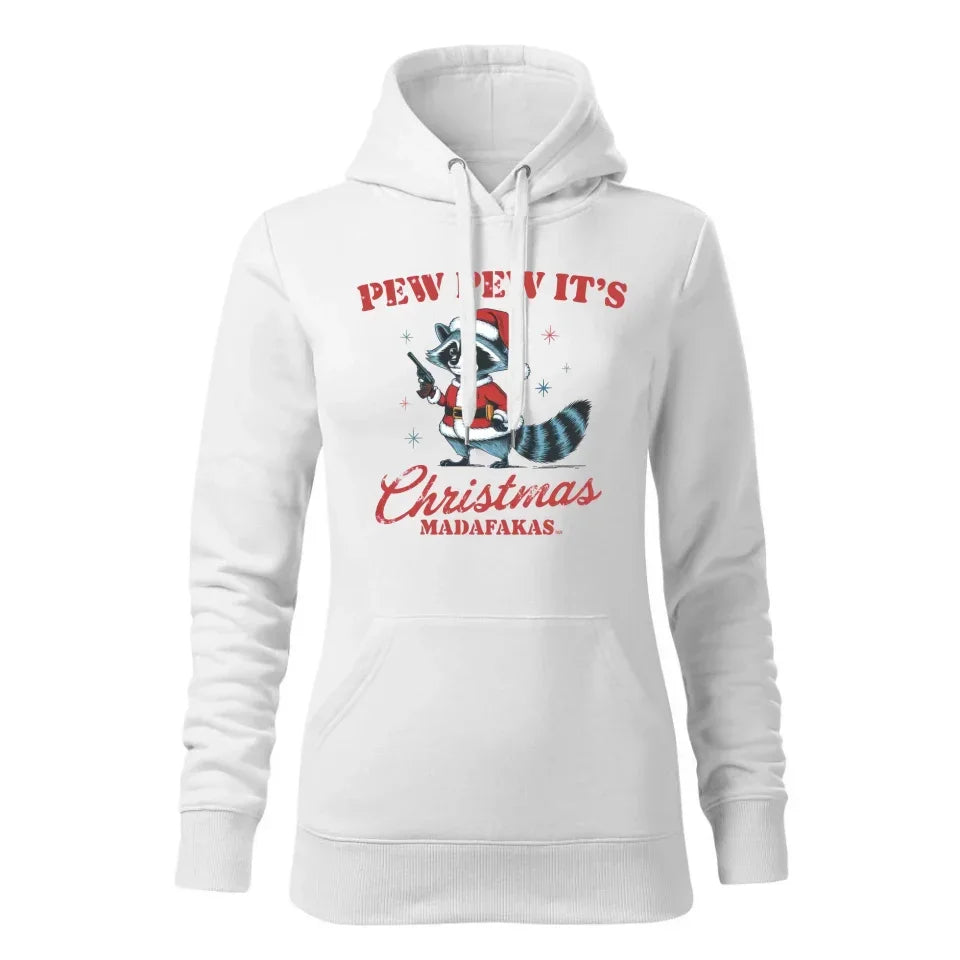 Pew pew it's Christmas | Świąteczna bluza damska z kapturem BN60 - StoryCups.pl