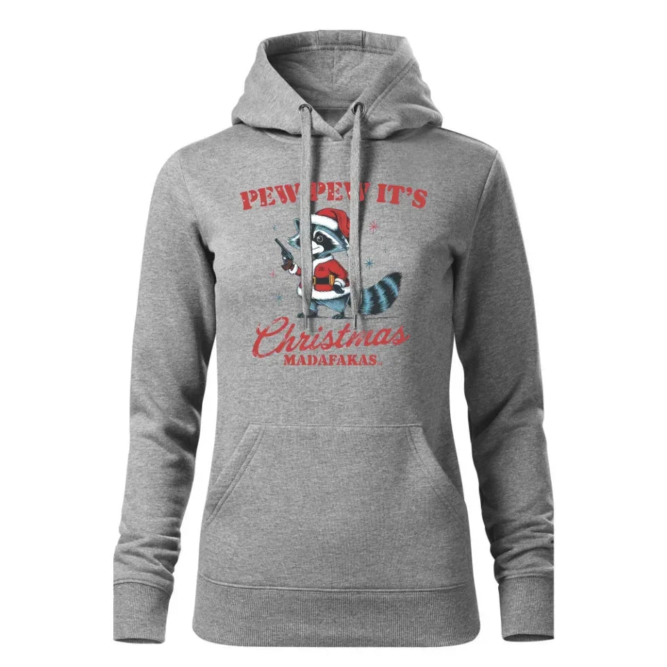 Pew pew it's Christmas | Świąteczna bluza damska z kapturem BN60 - StoryCups.pl