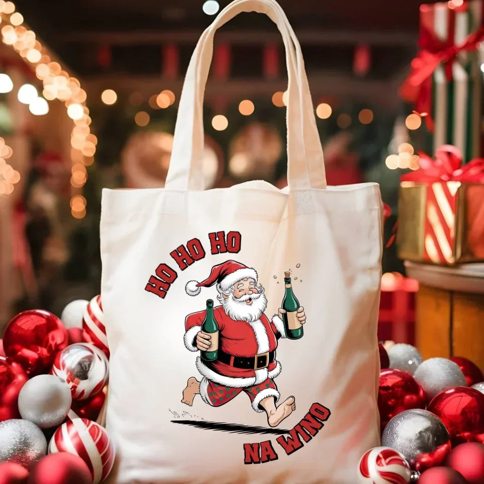 Ho ho ho na wino | Świąteczna eco torba BN61 - StoryCups.pl