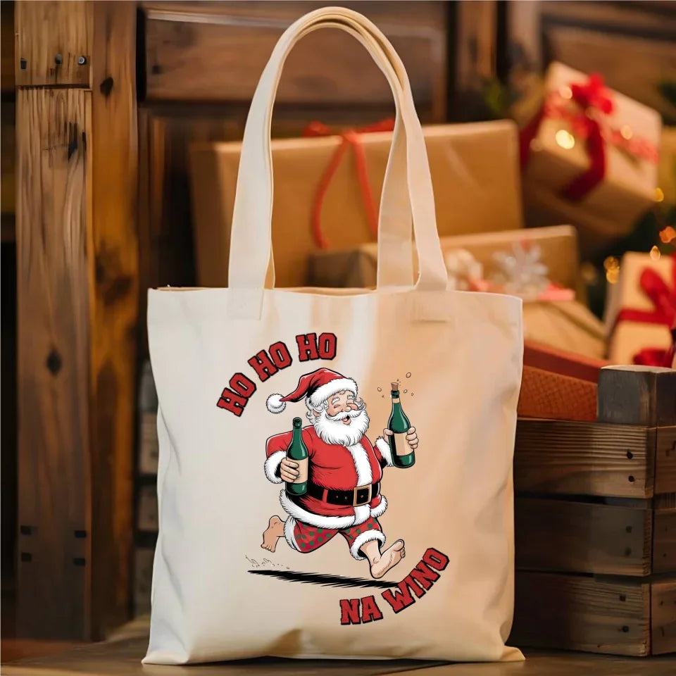 Ho ho ho na wino | Świąteczna eco torba BN61 - StoryCups.pl