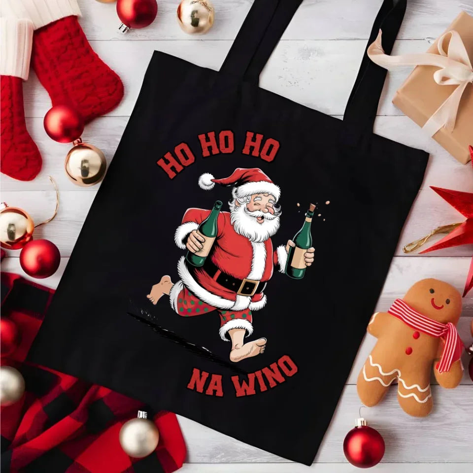 Ho ho ho na wino | Świąteczna eco torba BN61 - StoryCups.pl