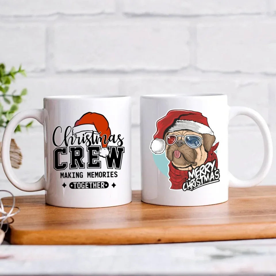 Merry Christmas | Świąteczny kubek z mopsem BN62 - StoryCups.pl
