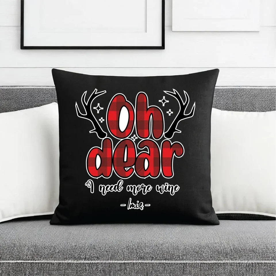 Potrzebuję więcej wina | Personalizowana świąteczna poduszka dekoracyjna BN63 - StoryCups.pl
