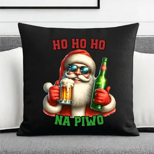 Ho ho ho na piwo | Świąteczna poduszka dekoracyjna BN64 - StoryCups.pl