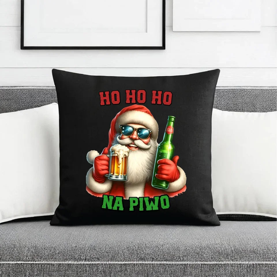 Ho ho ho na piwo | Świąteczna poduszka dekoracyjna BN64 - StoryCups.pl