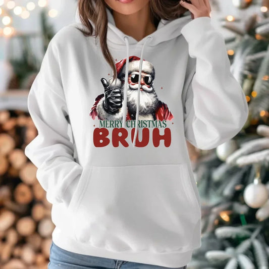 Merry Christmas Bruh | Świąteczna bluza damska z kapturem BN65 - StoryCups.pl