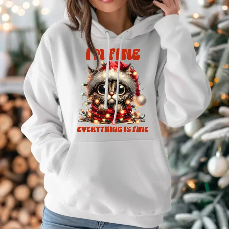 Wszystko jest w porządku | Świąteczna bluza damska z kapturem BN67 - StoryCups.pl