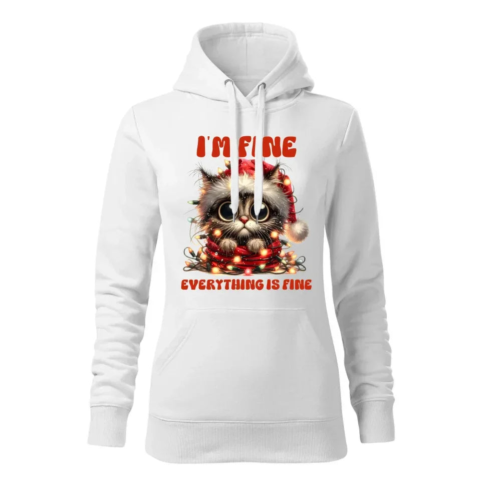 Wszystko jest w porządku | Świąteczna bluza damska z kapturem BN67 - StoryCups.pl
