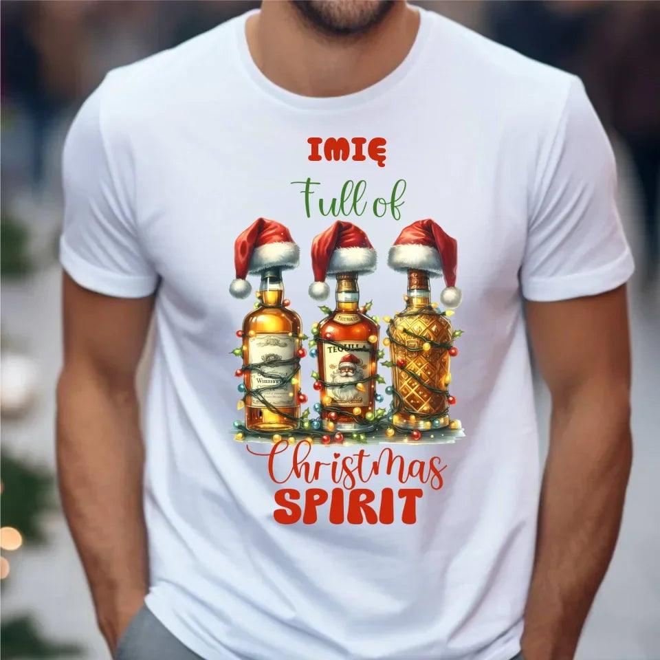 Pełen świątecznego ducha | Personalizowana świąteczna koszulka męska BN69 - StoryCups.pl
