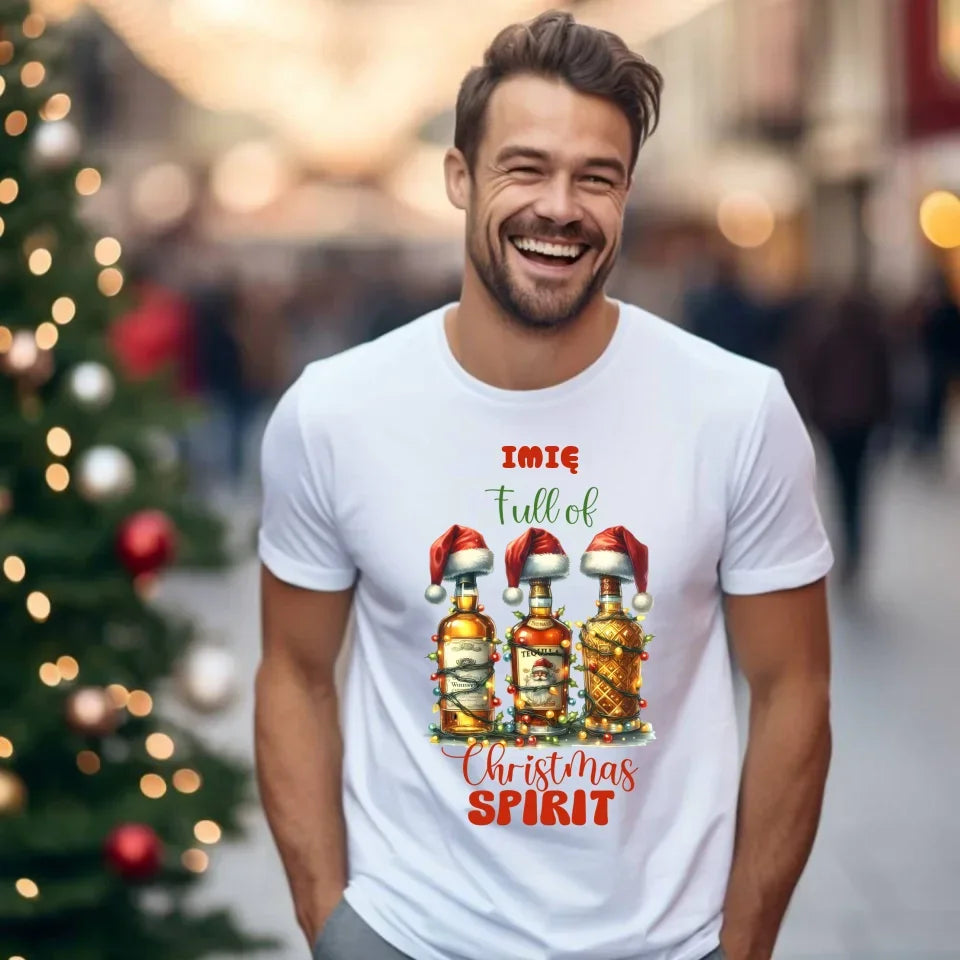 Pełen świątecznego ducha | Personalizowana świąteczna koszulka męska BN69 - StoryCups.pl
