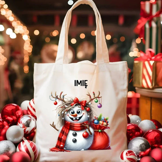 Bałwanek | Personalizowana torba świąteczna BN70 - StoryCups.pl