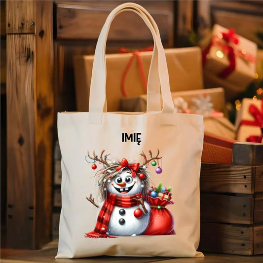 Bałwanek | Personalizowana torba świąteczna BN70 - StoryCups.pl