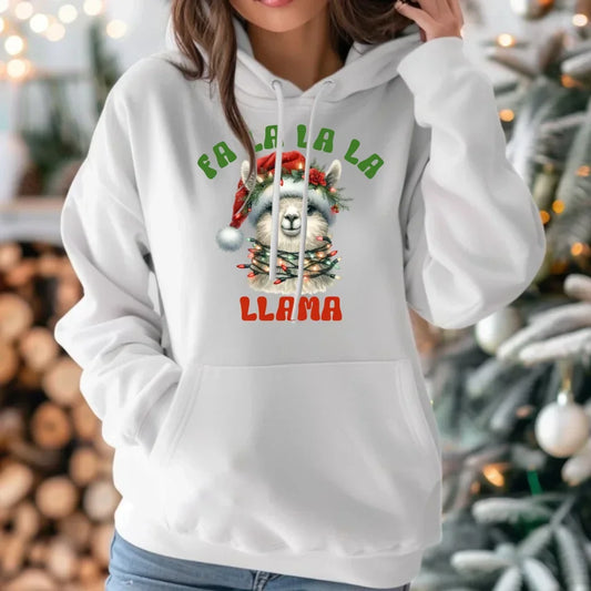 Fa la la la lama | Świąteczna bluza damska z kapturem BN71 - StoryCups.pl