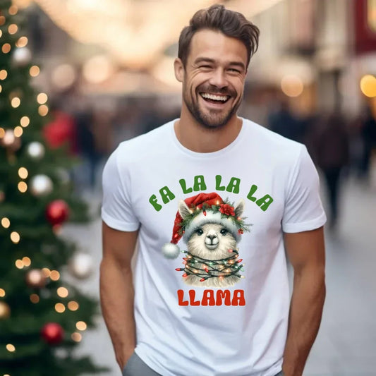 Fa la la la lama | Świąteczna koszulka męska BN71 - StoryCups.pl