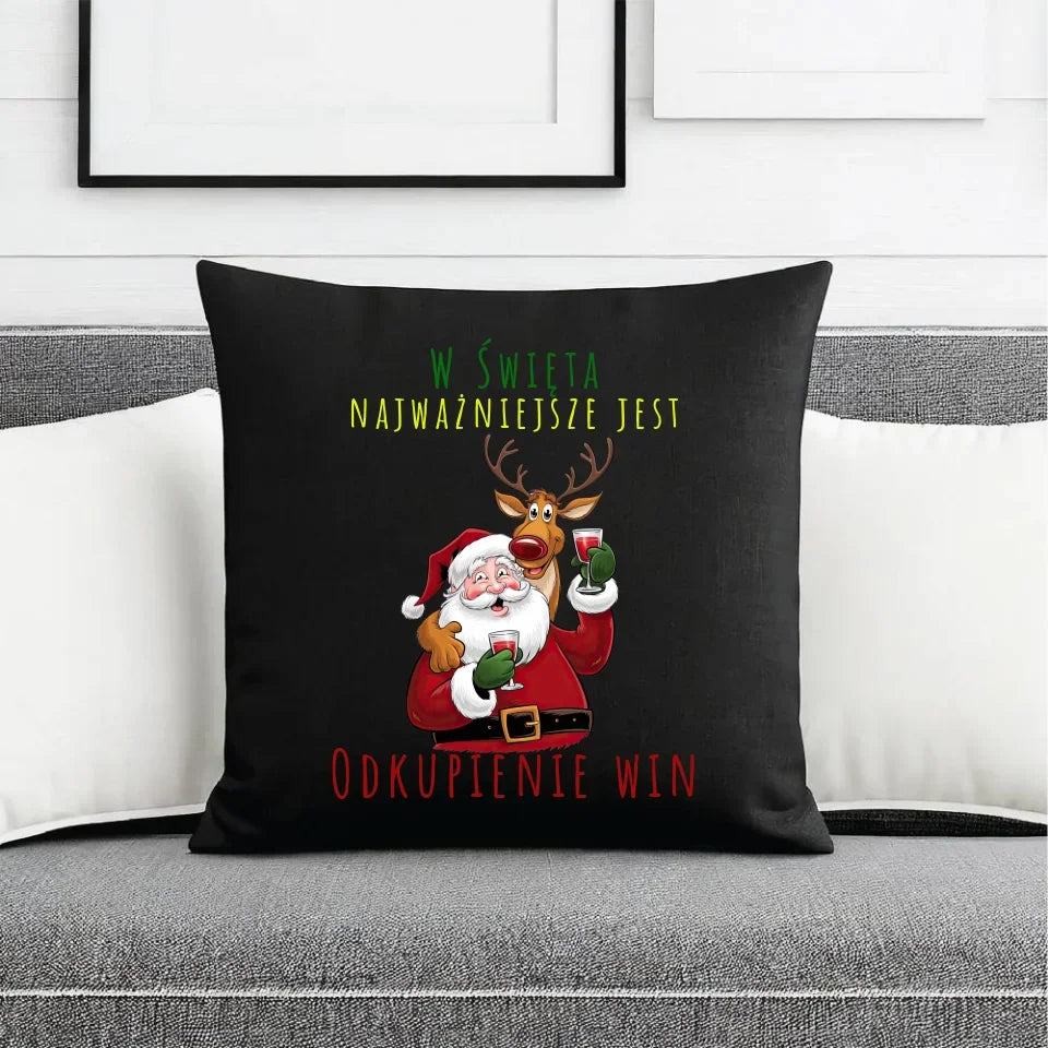 Odkupienie win | Świąteczna poduszka dekoracyjna BN73 - StoryCups.pl