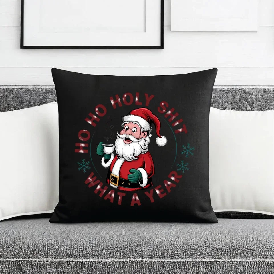 Ho ho holy shit | Świąteczna poduszka dekoracyjna BN74 - StoryCups.pl