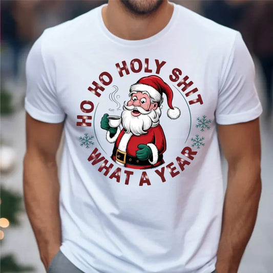 Ho ho holy shit | Świąteczna koszulka męska BN74 - StoryCups.pl
