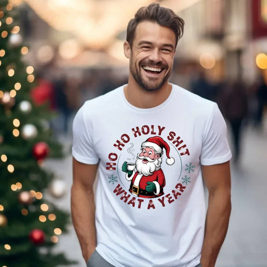 Ho ho holy shit | Świąteczna koszulka męska BN74 - StoryCups.pl