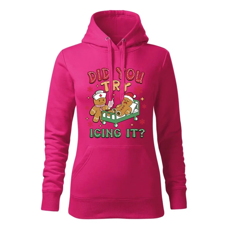 Did you try icing it? | Świąteczna bluza damska z kapturem BN78 - StoryCups.pl