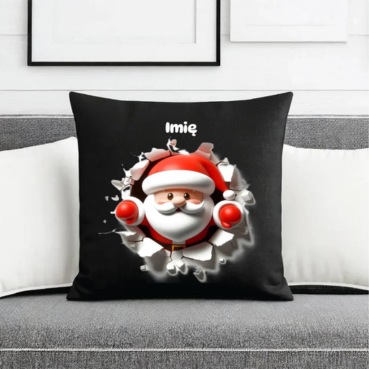Mikołaj 3D | Personalizowana poduszka dekoracyjna świąteczna BN80 - StoryCups.pl