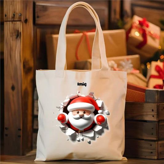 Mikołaj 3D | Personalizowana torba świąteczna BN80 - StoryCups.pl