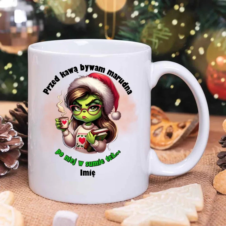 Przed kawą bywam marudna | Świąteczny kubek BN116 - StoryCups.pl
