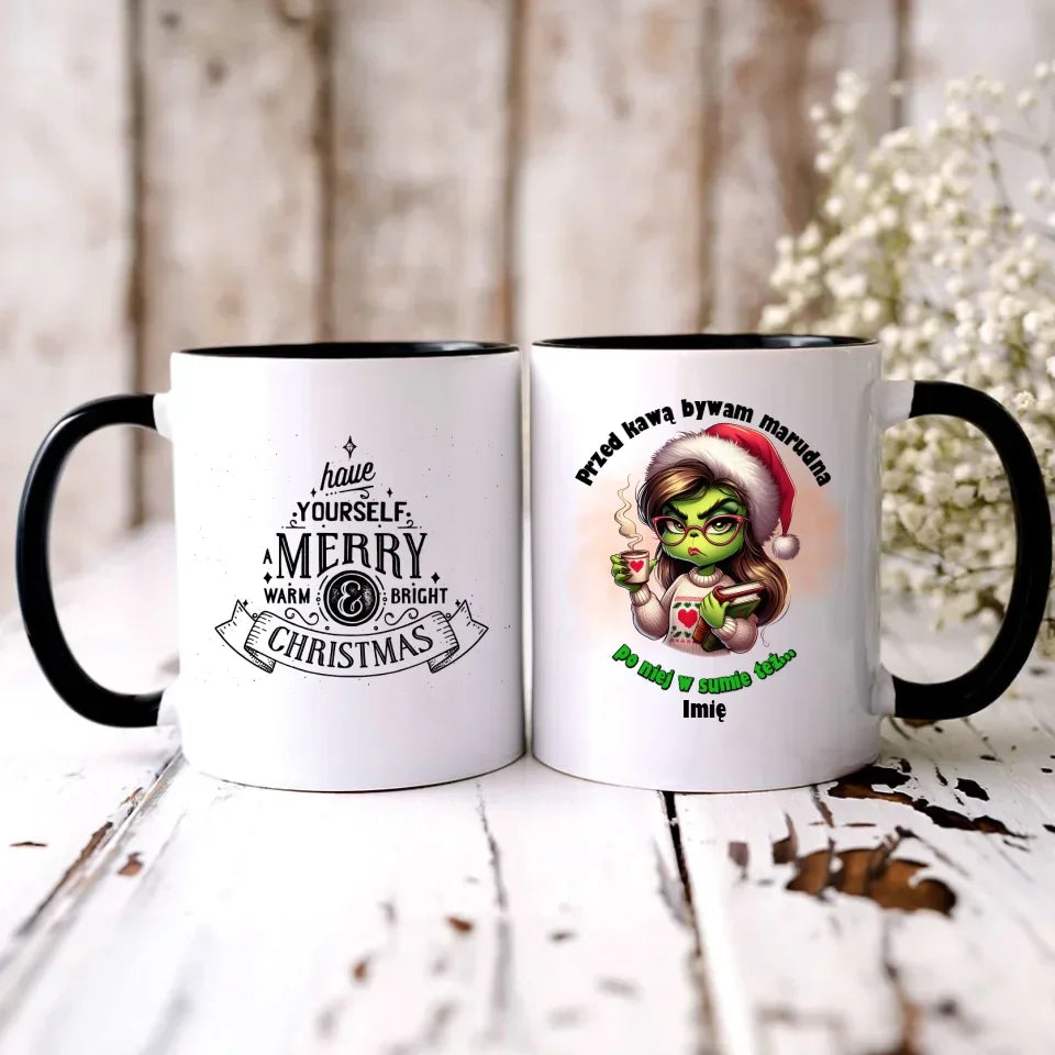 Przed kawą bywam marudna | Świąteczny kubek BN116 - StoryCups.pl