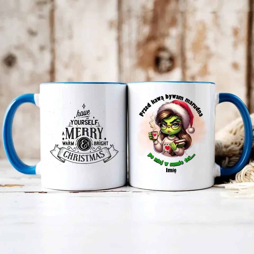 Przed kawą bywam marudna | Świąteczny kubek BN116 - StoryCups.pl