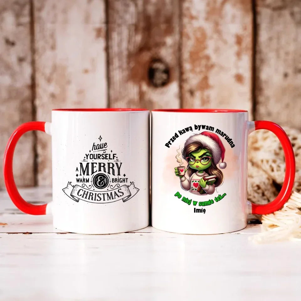 Przed kawą bywam marudna | Świąteczny kubek BN116 - StoryCups.pl