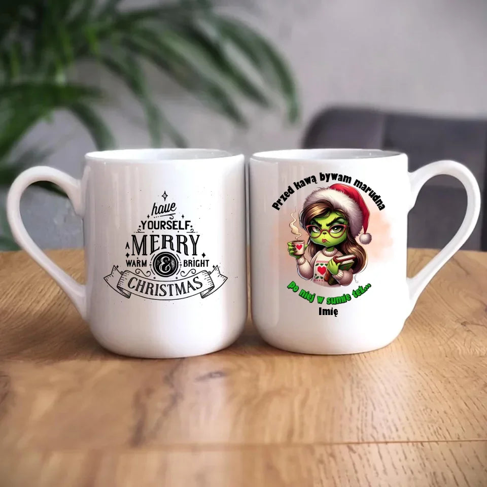 Przed kawą bywam marudna | Świąteczny kubek BN116 - StoryCups.pl