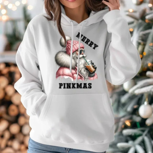Merry pinkmas | Świąteczna bluza damska z kapturem BN117 - StoryCups.pl