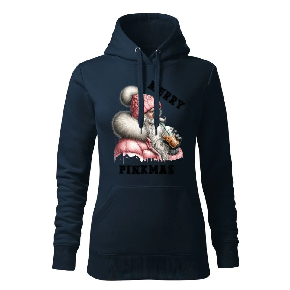 Świąteczna bluza damska z kapturem granatowa na prezent personalizacja hoodie Święta Boże Narodzenie Mikołajki