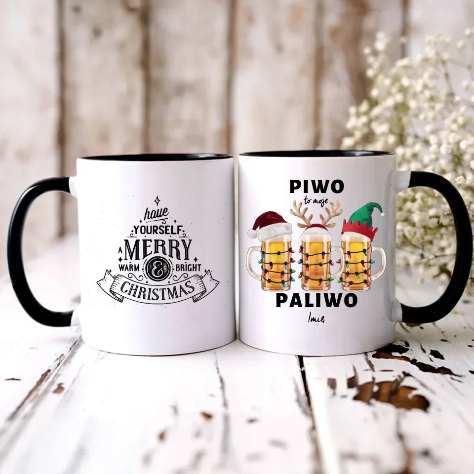 Piwo to moje paliwo | Personalizowany kubek świąteczny BN119 - StoryCups.pl