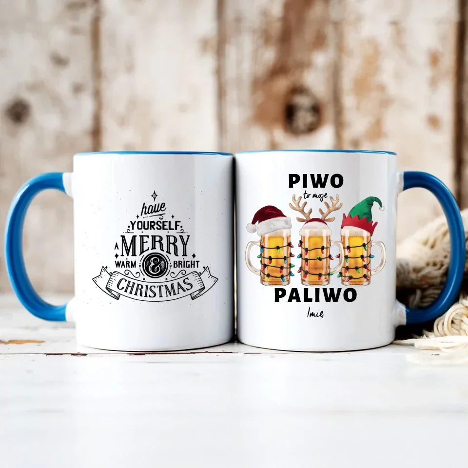 Piwo to moje paliwo | Personalizowany kubek świąteczny BN119 - StoryCups.pl