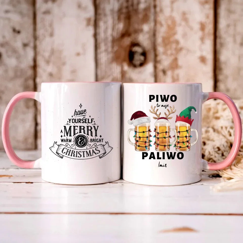 Piwo to moje paliwo | Personalizowany kubek świąteczny BN119 - StoryCups.pl