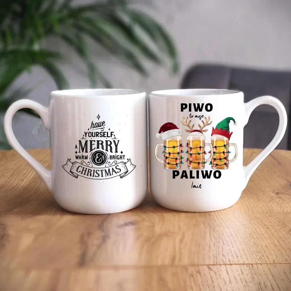 Piwo to moje paliwo | Personalizowany kubek świąteczny BN119 - StoryCups.pl