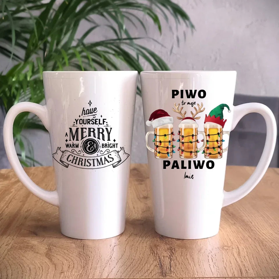 Piwo to moje paliwo | Personalizowany kubek świąteczny BN119 - StoryCups.pl