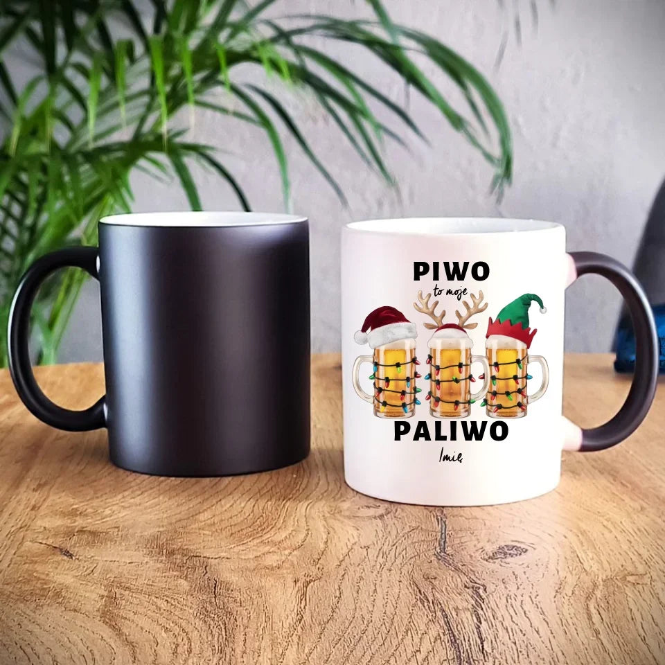 Piwo to moje paliwo | Personalizowany kubek świąteczny BN119 - StoryCups.pl