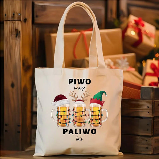 Piwo to moje paliwo | Personalizowana torba świąteczna BN119 - StoryCups.pl
