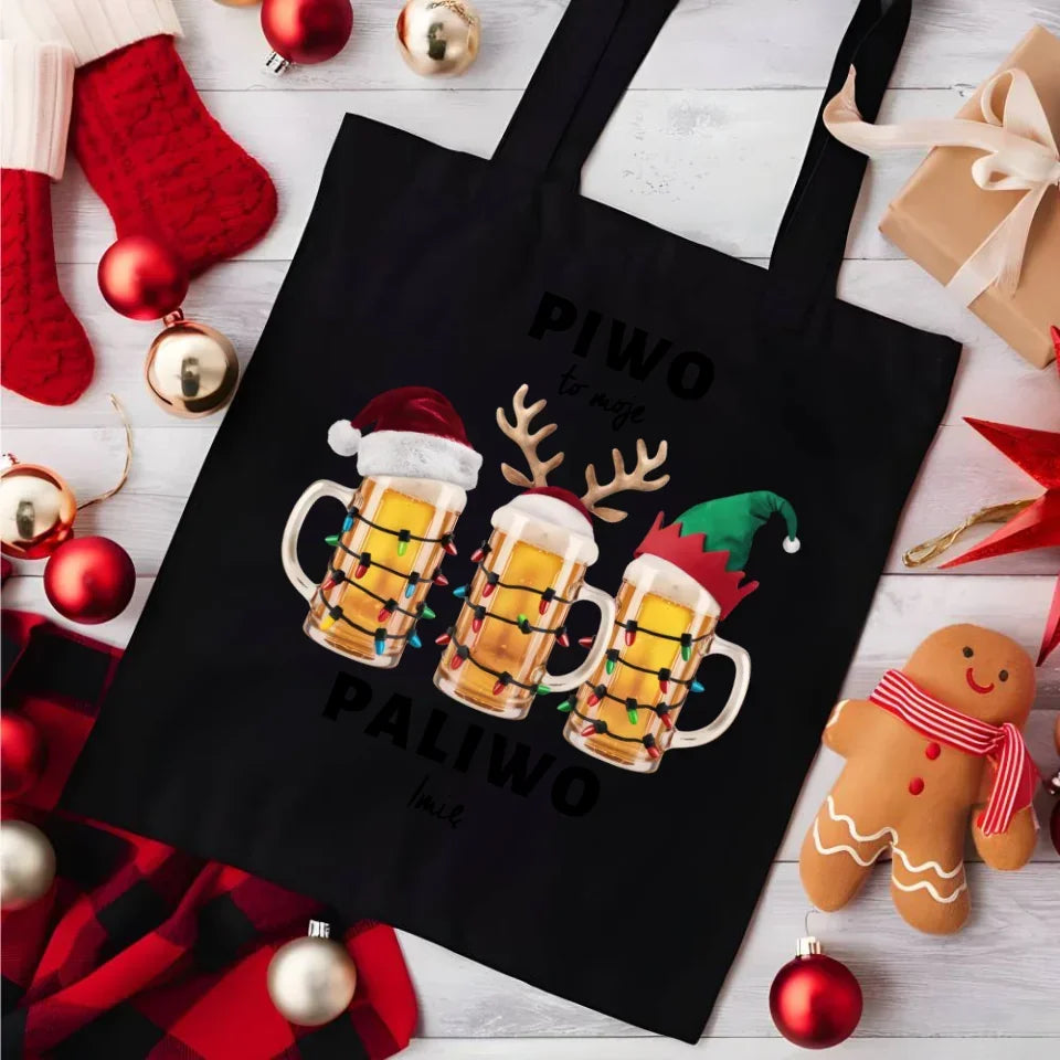 Piwo to moje paliwo | Personalizowana torba świąteczna BN119 - StoryCups.pl