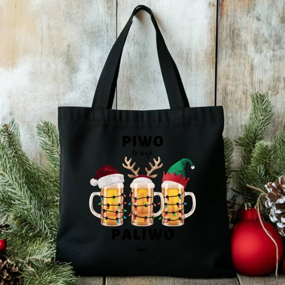 Piwo to moje paliwo | Personalizowana torba świąteczna BN119 - StoryCups.pl
