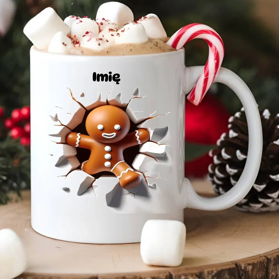Pierniczek 3D | Personalizowany kubek świąteczny BN81 - StoryCups.pl