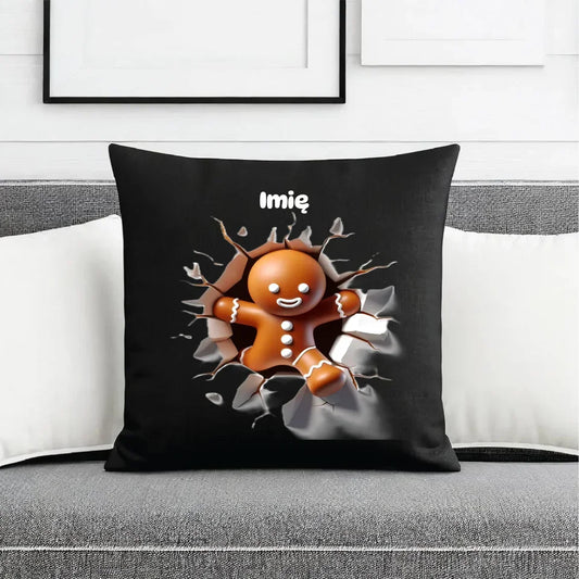 Pierniczek 3D | Personalizowana poduszka dekoracyjna świąteczna BN81 - StoryCups.pl