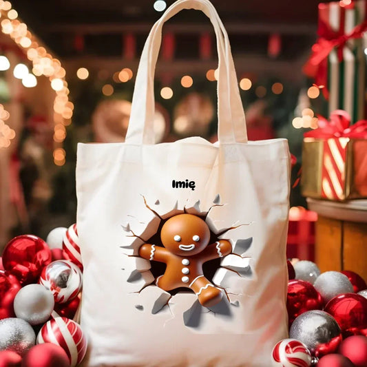 Pierniczek 3D | Personalizowana torba świąteczna BN81 - StoryCups.pl
