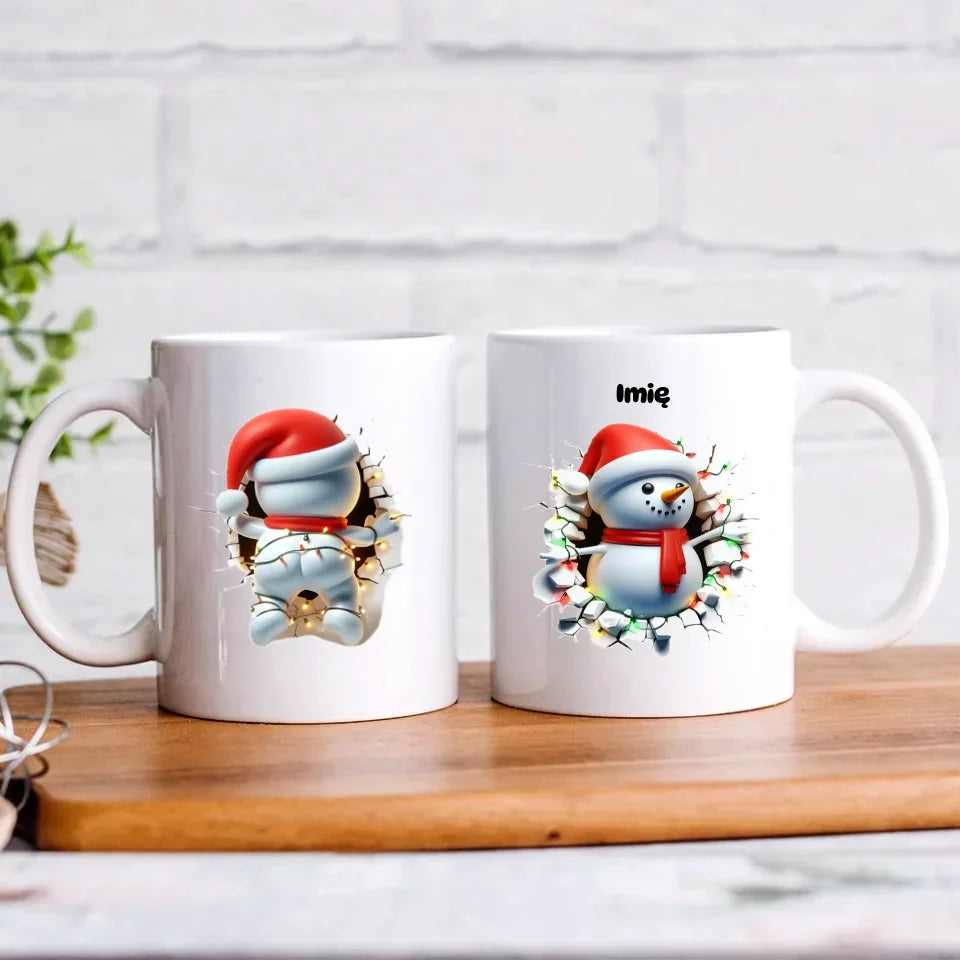 Bałwanek 3D | Personalizowany kubek świąteczny BN82 - StoryCups.pl