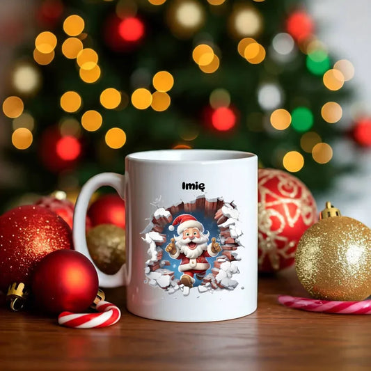 Mikołaj 3D | Personalizowany kubek świąteczny BN83 - StoryCups.pl