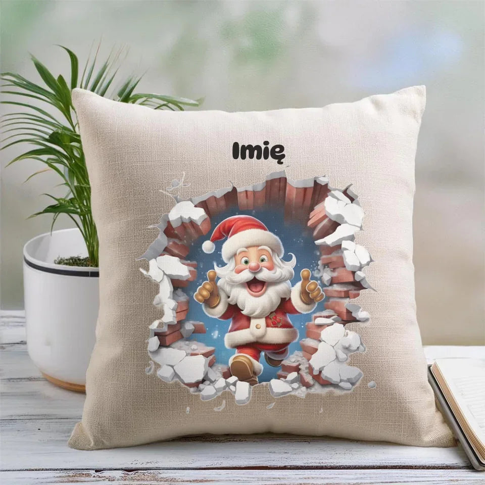 Mikołaj 3D | Personalizowana poduszka świąteczna BN83 - StoryCups.pl
