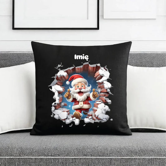 Mikołaj 3D | Personalizowana poduszka dekoracyjna świąteczna BN83 - StoryCups.pl