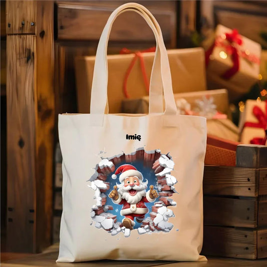 Mikołaj 3D | Personalizowana torba świąteczna BN83 - StoryCups.pl