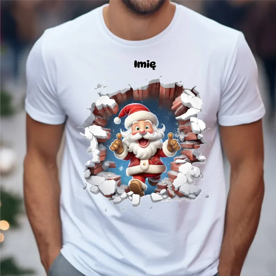 Mikołaj 3D | Personalizowana świąteczna koszulka męska BN83 - StoryCups.pl